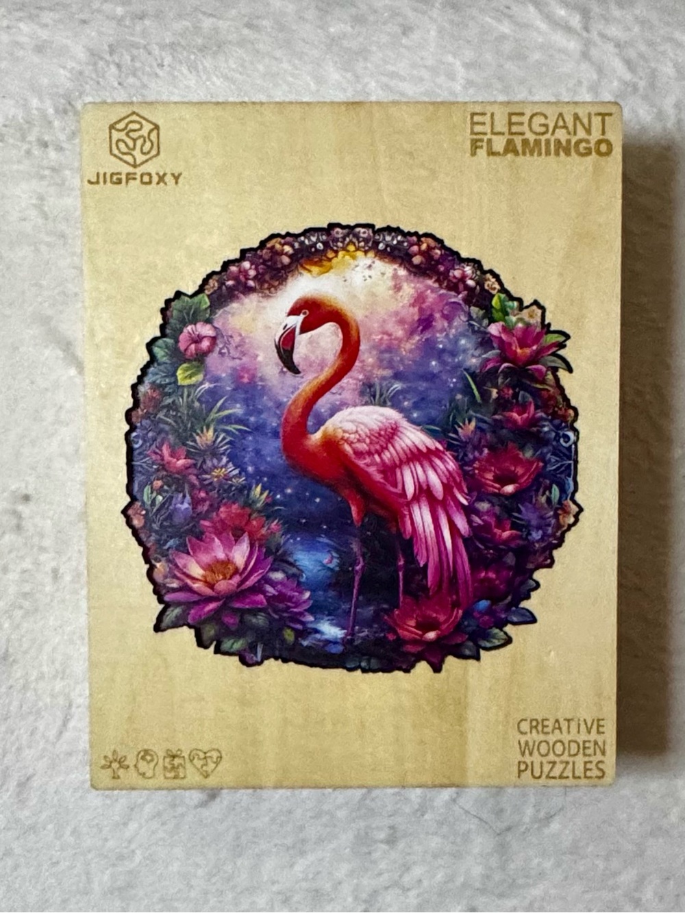 Elegant Flamingo Wooden Puzzle - Pink Flamingo Design